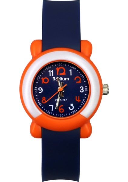 Çocuk Kol Saati Su Geçirmez Rodium Analaog (8846) (Turuncu Kasa-Lacivert Kordon) fiyatları