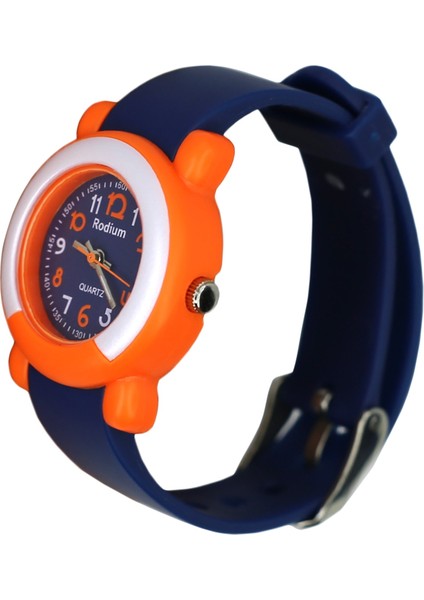 Çocuk Kol Saati Su Geçirmez Rodium Analaog (8846) (Turuncu Kasa-Lacivert Kordon) modelleri