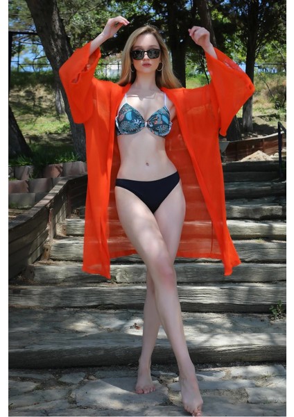 Kadın Kimono Pareo Plaj Elbisesi Turuncu fiyatları