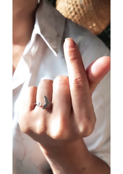 Balık Kuyruğu Figürlü Incili Çelik Kaplama Yüzük fiyatları