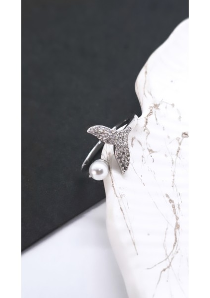 Balık Kuyruğu Figürlü Incili Çelik Kaplama Yüzük fırsatları