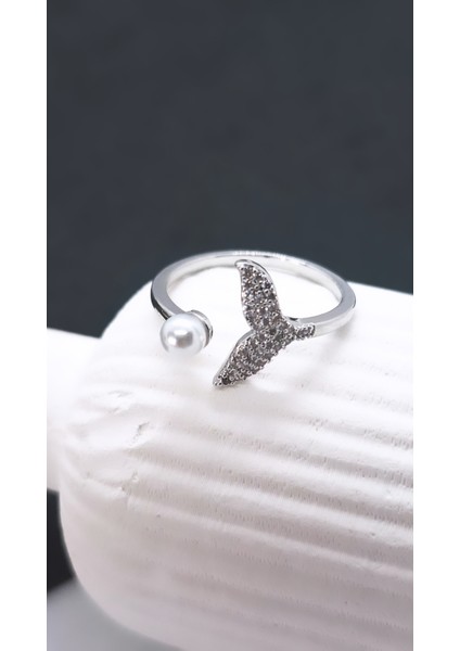 Balık Kuyruğu Figürlü Incili Çelik Kaplama Yüzük indirimleri