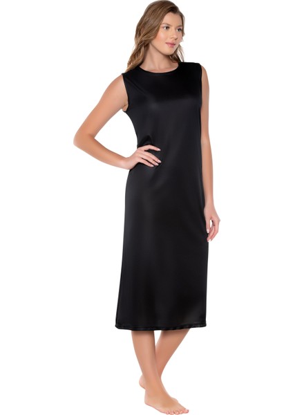 Japone Kol Kadın Elbise Içi Boydan Astar Bisiklet Yaka Jüpon Kombinezon