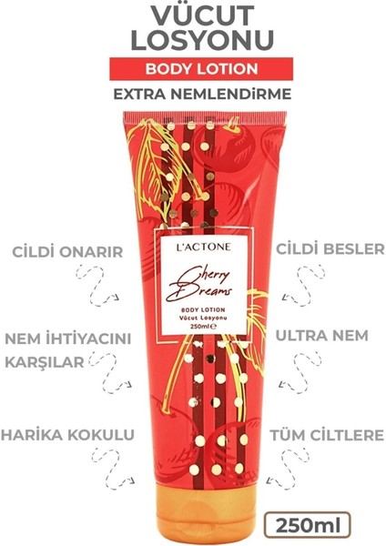 Cherry Dreams Vücut Losyonu 250 ml - 1 Adet Oje Hediyeli modelleri