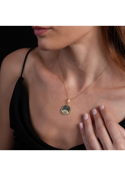 Mineli Lotus Çiçeği Altın Kaplama Kolye Rz7 fiyatları