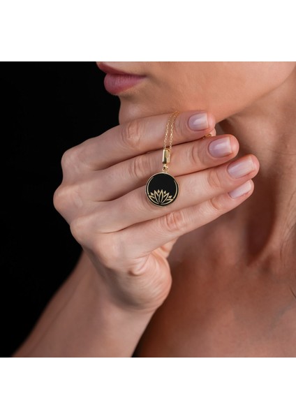 Mineli Lotus Çiçeği Altın Kaplama Kolye Rz7 fırsatları