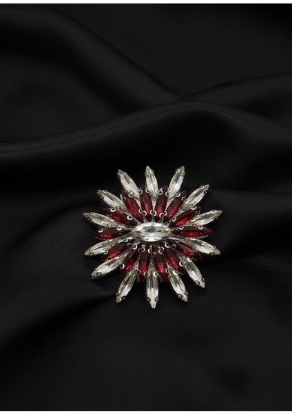 Kırmızı Parlak Safir Yıldız Broş