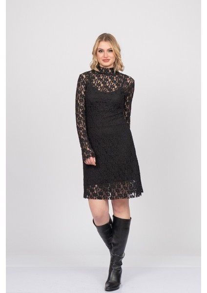 Işıltı Tül Mini Elbise – Premium Astarlı Form 50359