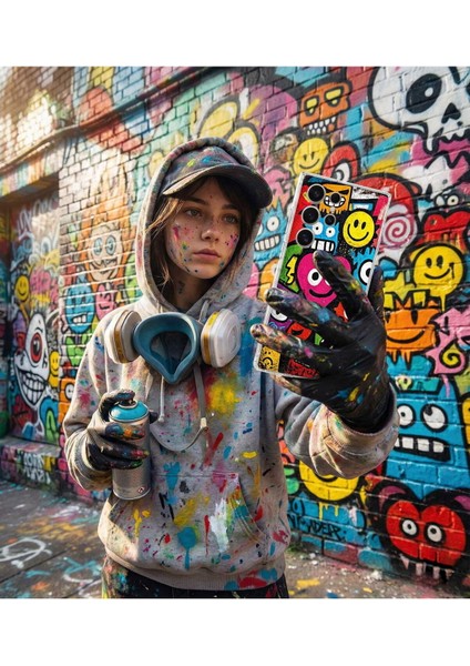 Samsung Galaxy Note 20 Ultra ile Uyumlu Grafiti Aşk Tasarımlı Şeffaf Silikon Kılıf modelleri