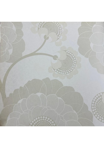 Krem Çiçek Desen Duvar Kağıdı 11036