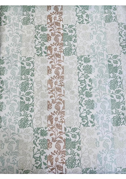 Yeşil Turuncu Krem Renkli Desenli Duvar Kağıdı 670530 fiyatları