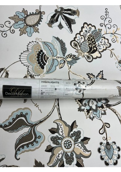 Beyaz Zemin Renkli Çiçek Klasik Duvar Kağıdı 3009 fiyatları