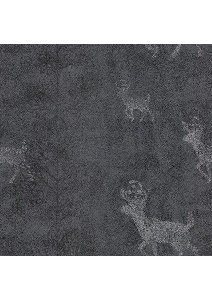 Gri Zemin Geyik Tasarım Duvar Kağıdı 3004