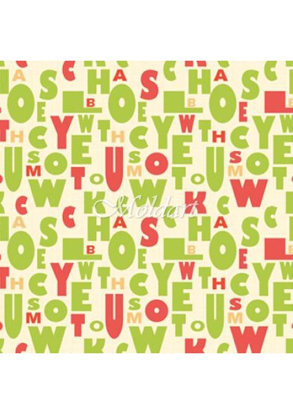 Yeşil Kırmızı Harfler 16 M2 Duvar Kağıdı 81362 indirimleri