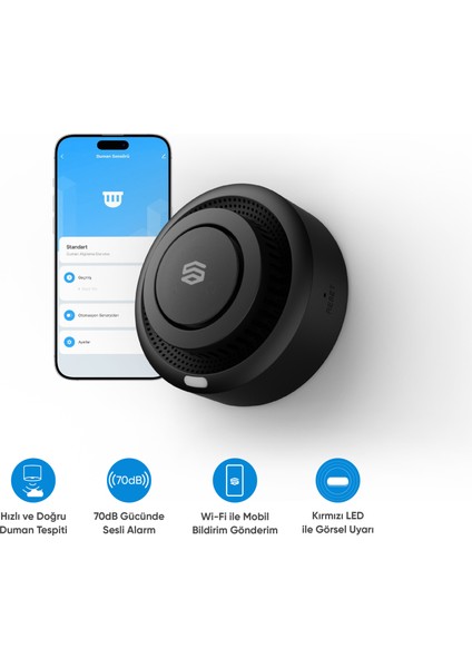 Akıllı Duman Sensörü Wi-Fi Kontrollü ve Gerçek Zamanlı Alarm