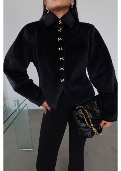 Aksesuar Düğmeli Kendinden Şallı Premium Ceket modelleri