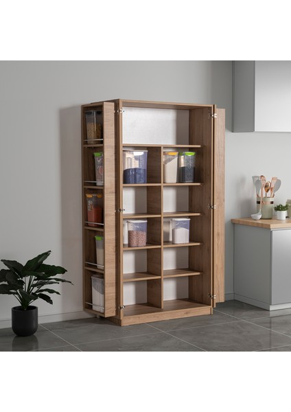 Belen 2 Kapaklı Kiler Dolabı Kahverengi