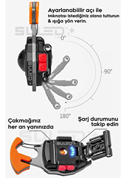 Multi Fonksiyonel Kamp Feneri - Çok Amaçlı Şarjlı LED Işık Acil Durum Kit