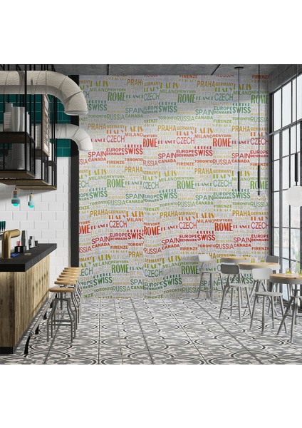 Ingilizce Ülkeler Renkli 16 M2 Duvar Kağıdı 81681 fiyatları