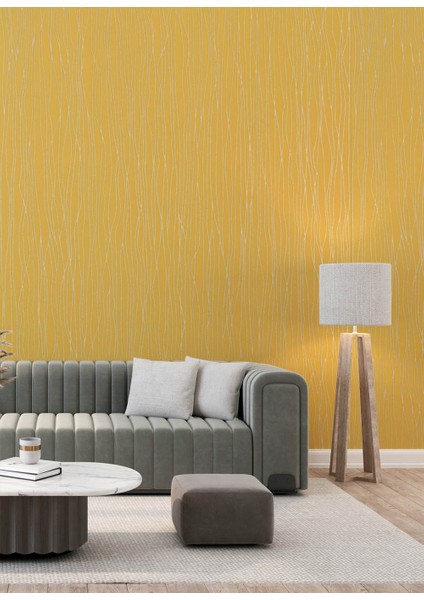 Sarı Çizgi Desen Dokulu Ucuz Duvar Kağıdı 765083 fiyatları