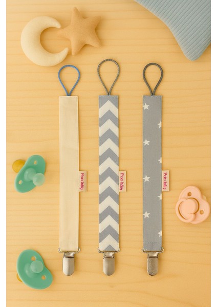 Emzik Askısı - Emzik Zinciri - Emzik Tutacağı 3'lü Set