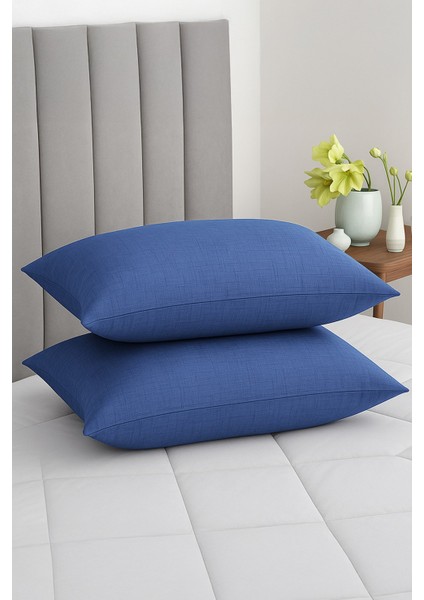 Vevra 2 Li Çizgili Mavi Renk Yastık Kılıfı Pamuklu Kumaş Fermuarlı fiyatları