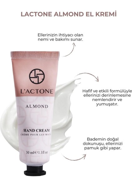 Coconut & Almond & Vanilla Desire Hand Cream 3’lü Set 30 ml / El Kremi - 1 Adet Oje Hediyeli
