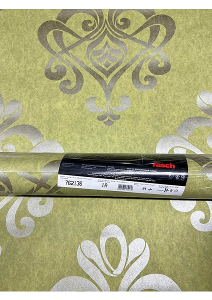 Yeşil Damaks Desen Dokulu Ucuz Duvar Kağıdı 762136 fiyatları