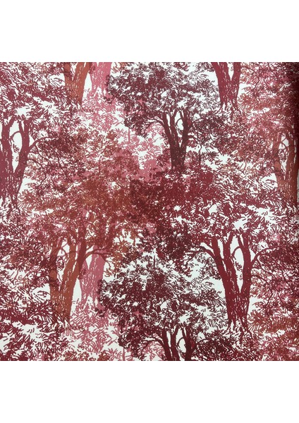 Kırmızı Doğal Ağaç Desen Duvar Kağıdı 112015