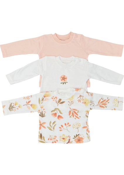 Kız Bebek Flower Garden 3'lü Sweat Set Ekru 15096