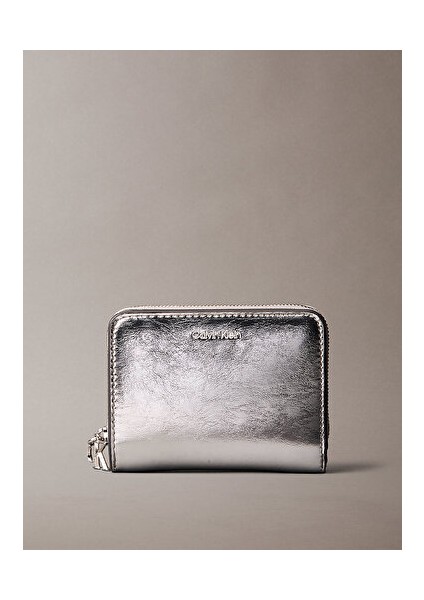 Ck Metalik Flap Fermuar Detaylı Cüzdan
