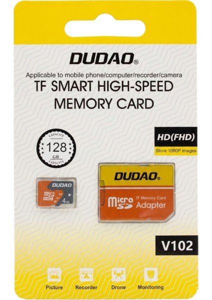 128 GB Micro Sd Hafıza Kartı | 1080P Full Hd Video Kaydı, Yüksek Hızlı, Sd Adaptör Hediyeli | Telefon, Kamera, Tablet Uyumlu