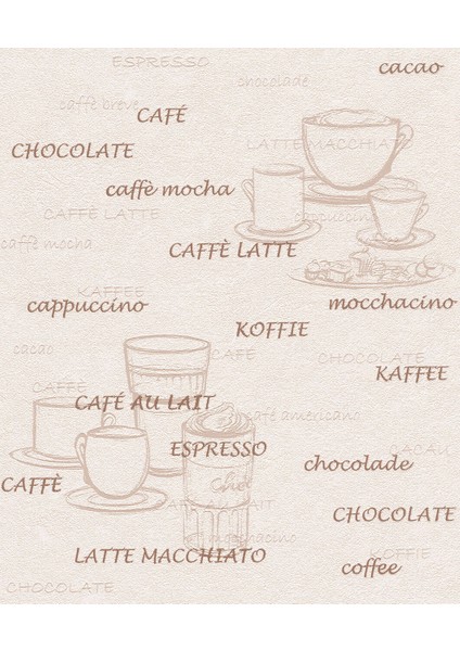 Krem Cafe Tarzı Ucuz Duvar Kağıdı 53124 fiyatları
