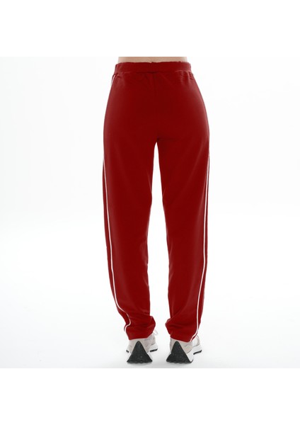 Kadın Bordo Renk Çift Biyeli Eşofman Altı (Büyük Beden Seçeneğiyle) modelleri