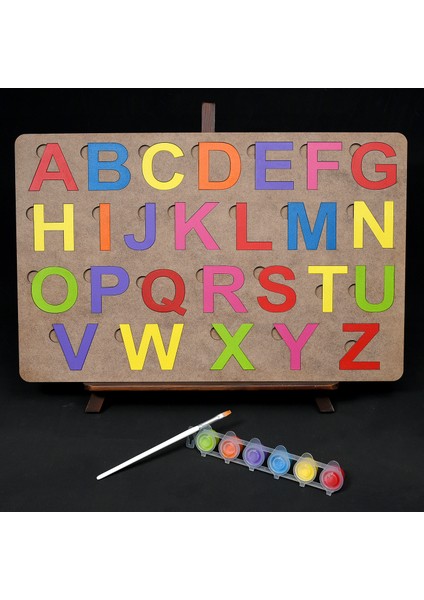 Oyna, Boya, Öğren Ahşap Ingilizce Alfabe Seti