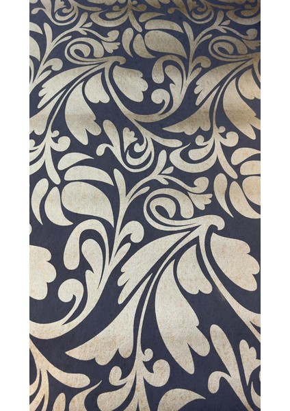 Lacivert Eskitme Gümüş Dokulu Duvar Kağıdı 761405