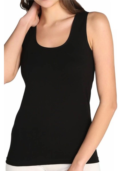 12'li Beyaz Geniş Askılı Elastan Atlet 10016