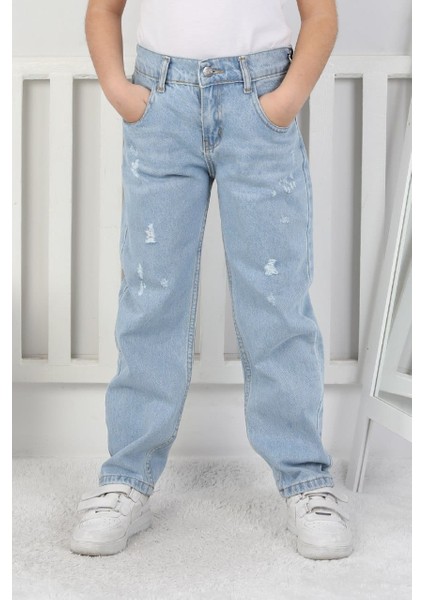 Erkek Çocuk Premium Kalite Yırtıklı Lazer Kot Pantolon