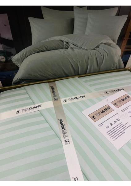 Çizgili Delux Pamuk Saten Çift Kişilik Nevresim Takımı fiyatları