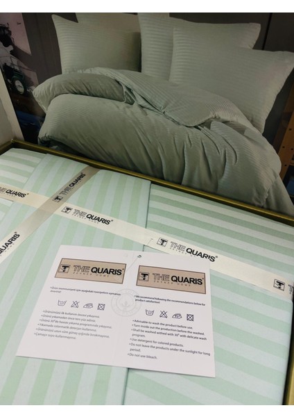 Çizgili Delux Pamuk Saten Çift Kişilik Nevresim Takımı modelleri