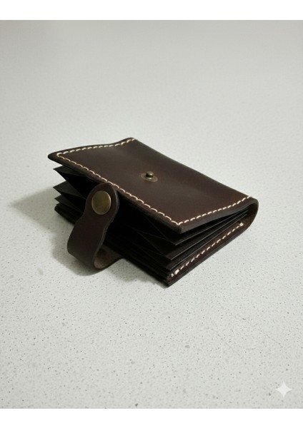 Hakiki Deri Akordiyon Cüzdan Kartlık