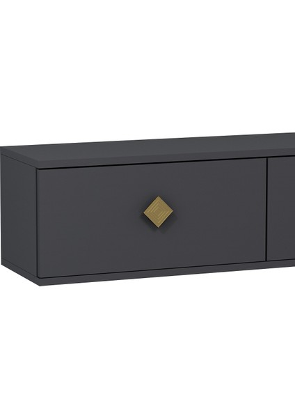 1341TV180-DD Duvara Montaj Tv Sehpası,antrasit-Altın indirimleri