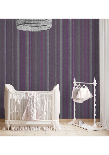Mor Siyah Gri Çizgili Ucuz Duvar Kağıdı 53457 fiyatları