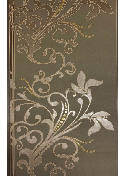 Kahverengi Yaprak Desenli Dokulu Ucuz Duvar Kağıdı 773491