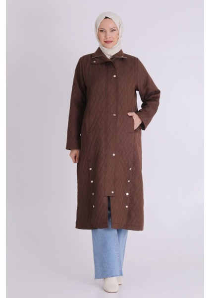 Büyük Bedene Özel Kapitone Tesettür Kap Ceket