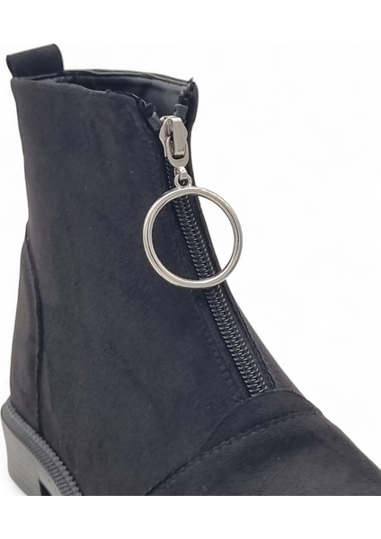 Kadın Fermuarlı Halka Aksesuar Detaylı Bot indirimleri