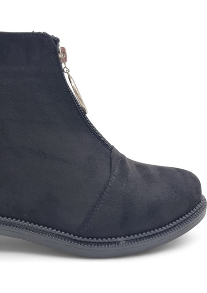 Kadın Fermuarlı Halka Aksesuar Detaylı Bot