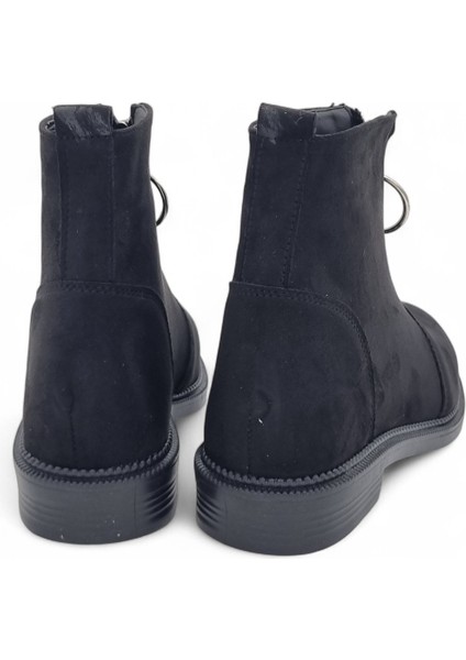 Kadın Fermuarlı Halka Aksesuar Detaylı Bot