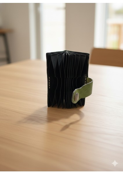 Hakiki Deri Akordiyon Cüzdan Kartlık