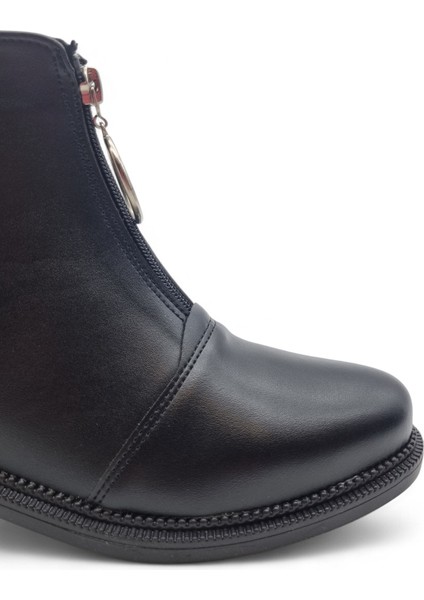 Kadın Fermuarlı Halka Aksesuar Detaylı Bot